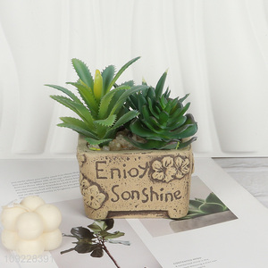 Factory Supply Small Artificial Potted Plants Faux Succulent Plants Fake Plants