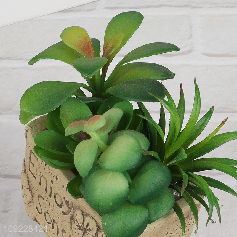 Factory Price Small Artificial Succulent Potted Plants for Living Room Decor