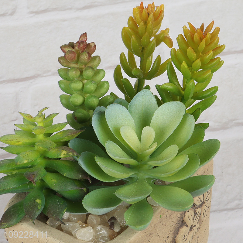 New Product Fake Succulent Plants Artitificial Potted Plants for Shelf Decor