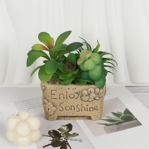 Factory Price Small Artificial Succulent Potted Plants for Living Room Decor