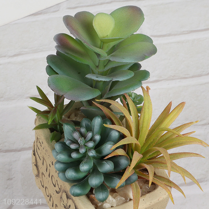 Hot Selling Small Artificial Succulent Plants Fake Potted Plants Faux Plant