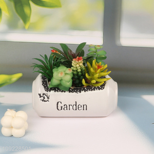 New Product Potted Succulent Plants Artificial Potted Plants for Farmhouse Decor