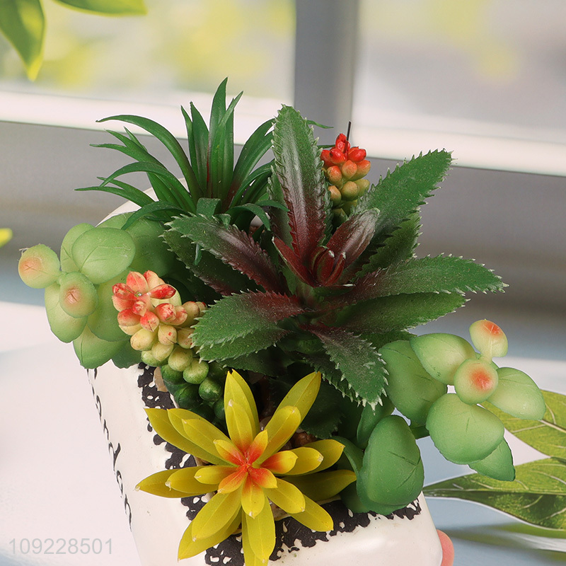 New Product Potted Succulent Plants Artificial Potted Plants for Farmhouse Decor