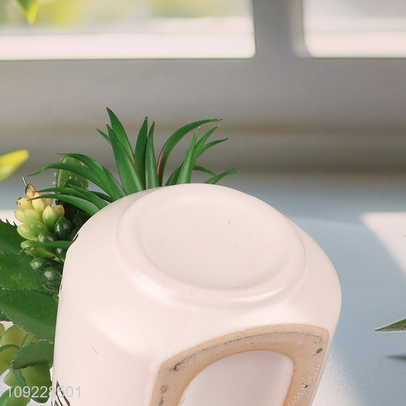 New Product Potted Succulent Plants Artificial Potted Plants for Farmhouse Decor