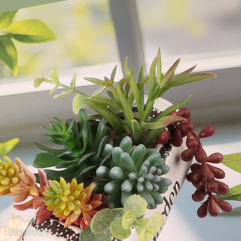 Wholesale Artificial Succulent Potted Plants for Indoor Outdoor Home Office Decor