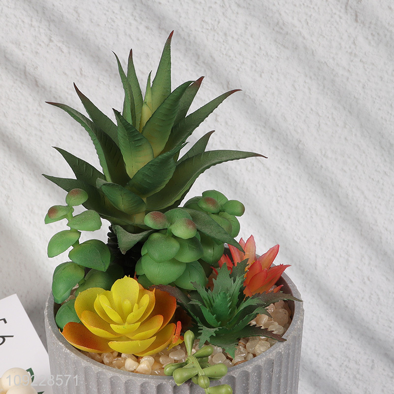 Factory Supply Artitificial Succulent Potted Plants for Home Office Desk Decor