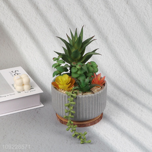 Factory Supply Artitificial Succulent Potted Plants for Home Office Desk Decor
