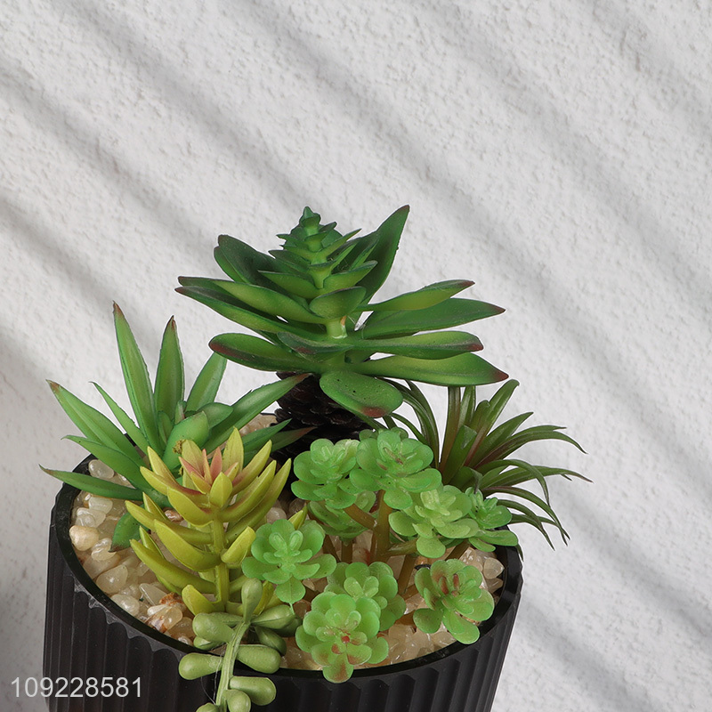 Wholesale Mini Fake Succulent Plants Artitificial Potted Plants for Shelf Decor
