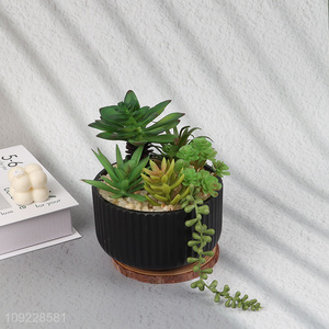 Wholesale Mini Fake Succulent Plants Artitificial Potted Plants for Shelf Decor