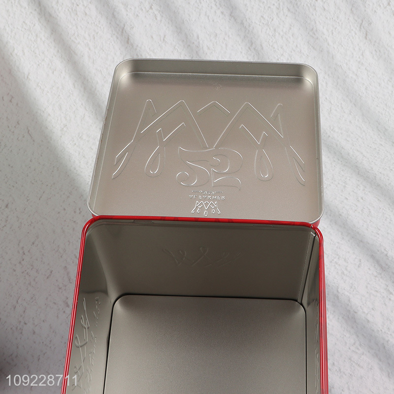 New Product Empty Metal Tin Box Tin Container with Hinged Lid