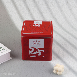New Product Empty Metal Tin Box Tin Container with Hinged Lid
