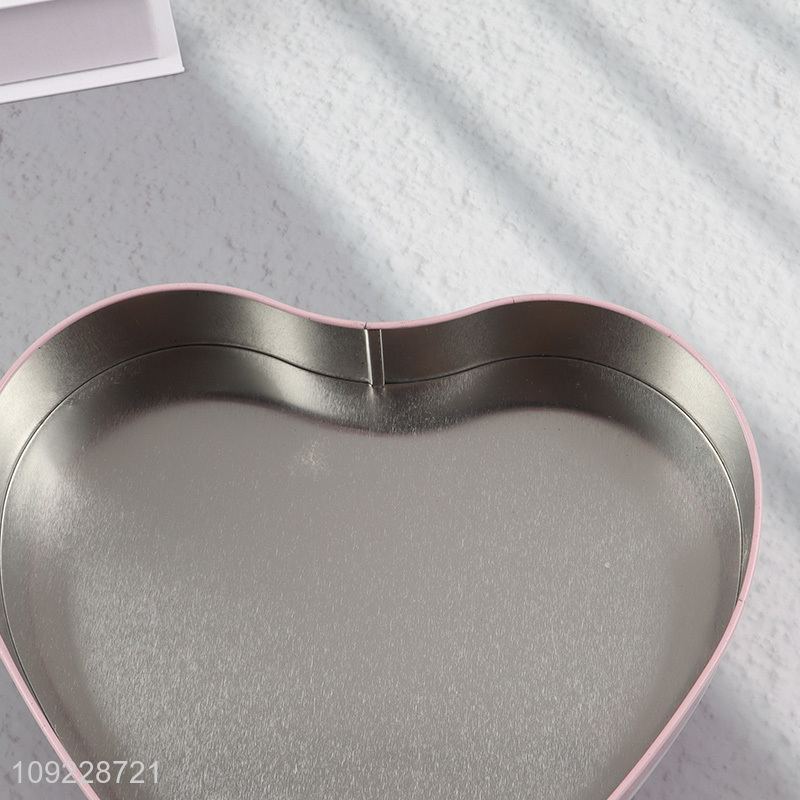 Online Wholesale Heart Shaped Metal Tin Box Empty Tin Candy Jar