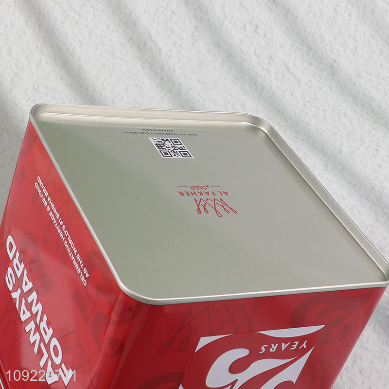 New Product Empty Metal Tin Box Tin Container with Hinged Lid
