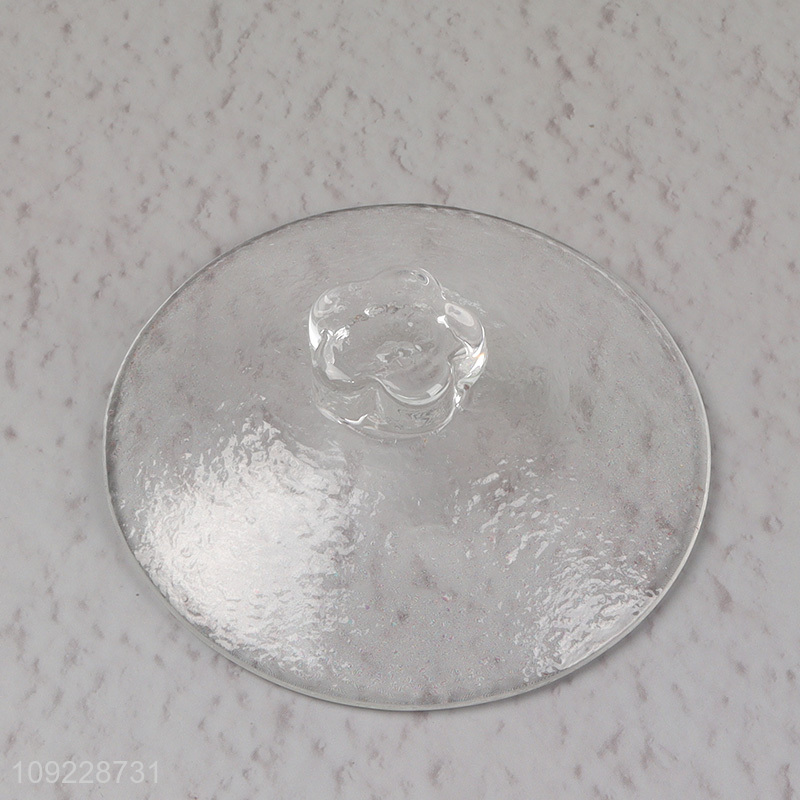 Good Quality Transparent Glass Tea Cup Set with Lid and Saucer