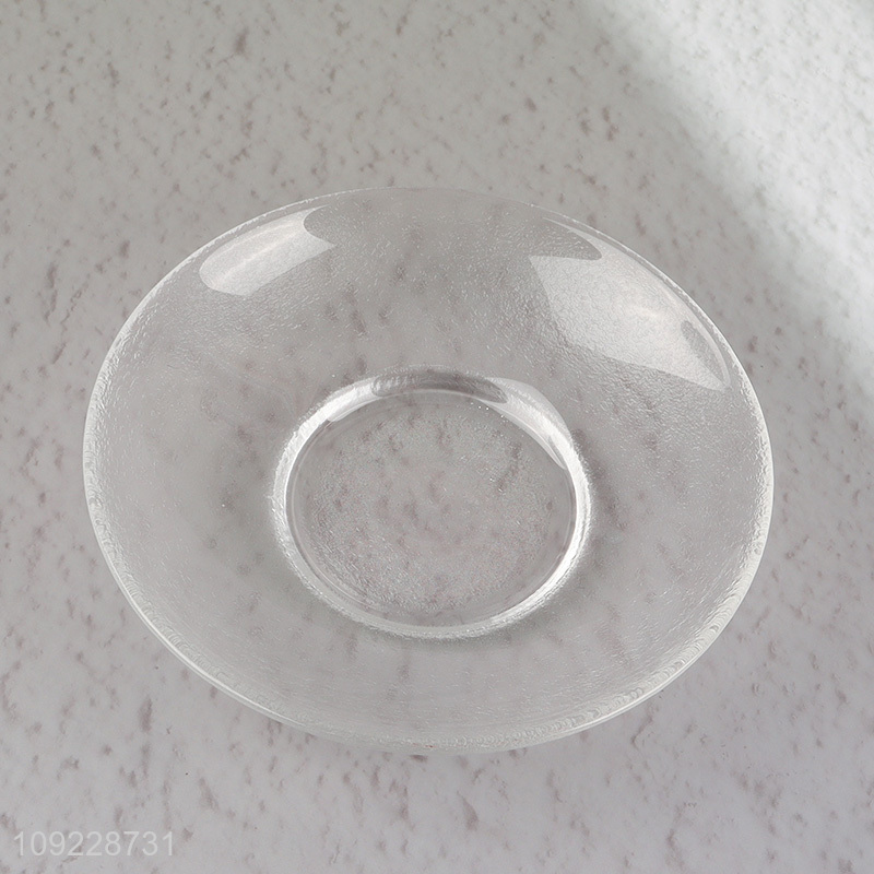 Good Quality Transparent Glass Tea Cup Set with Lid and Saucer