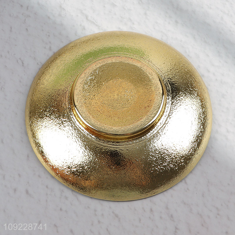 New Arrival Transparent Glass Tea Cup Set with Lid & Gold Saucer