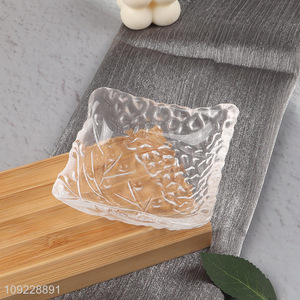 Factory Supply Square Clear Glass Dipping Plate Seasoning Dish