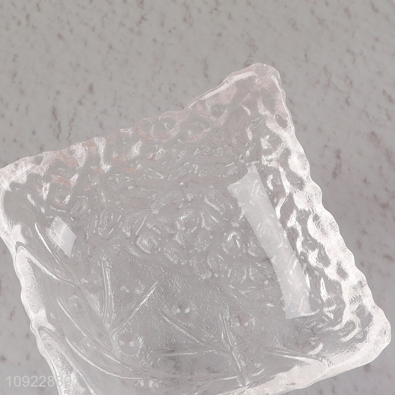 Factory Supply Square Clear Glass Dipping Plate Seasoning Dish