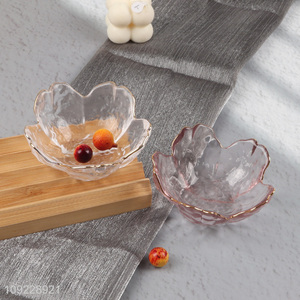 New Arrival Flower Shaped Glass Dipping Plate Seasoning Dish