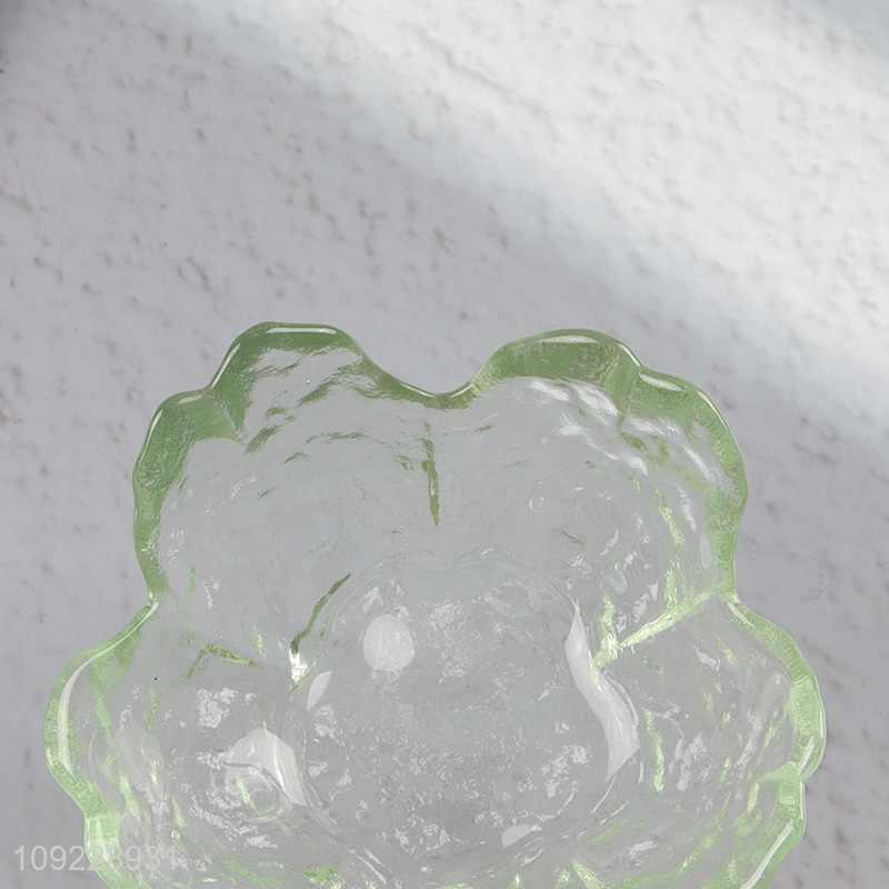 Hot Selling Flower Shaped Glass Dipping Plate Appetizer Plate