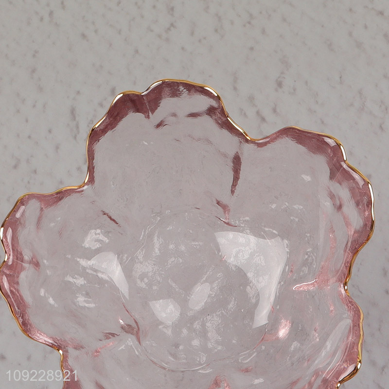 New Arrival Flower Shaped Glass Dipping Plate Seasoning Dish