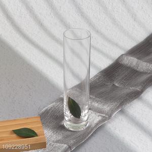Wholesale Clear Glass Cylinder Vase Slim Flower Vase for Home Decor