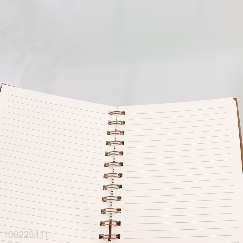New Product A5 Notebook PU Leather Cover Lined Journal Notebook Spiral Notebook