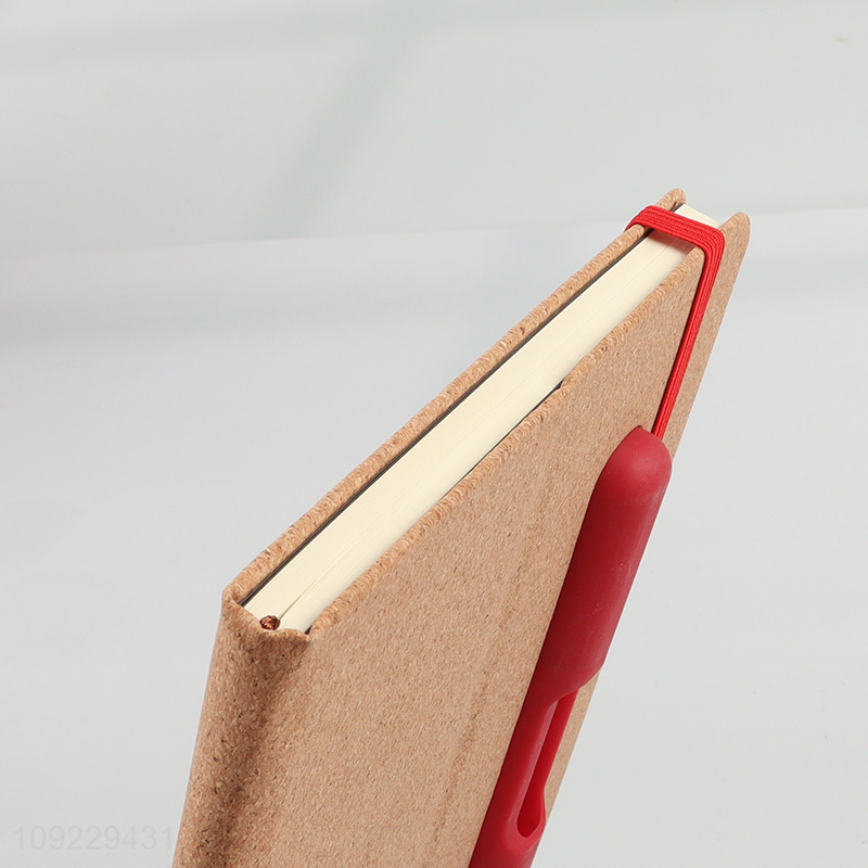 High Quality A5 Notebook Cork Pattern PU Leather Notebook for School College