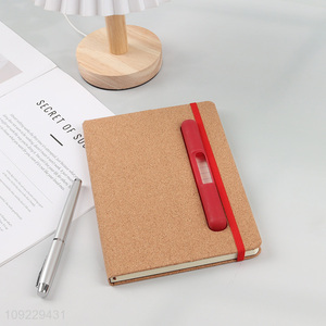 High Quality A5 Notebook Cork Pattern PU Leather Notebook for School College