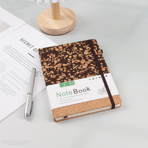 New Arrival A5 Notebook Cork Coffee Grounds Combined PU Leather Lined Notebook