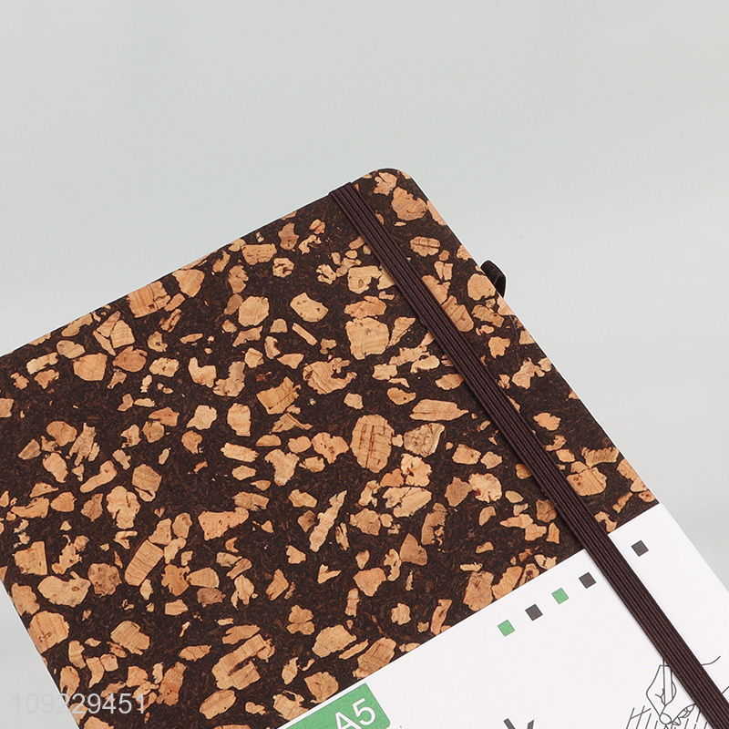 New Arrival A5 Notebook Cork Coffee Grounds Combined PU Leather Lined Notebook