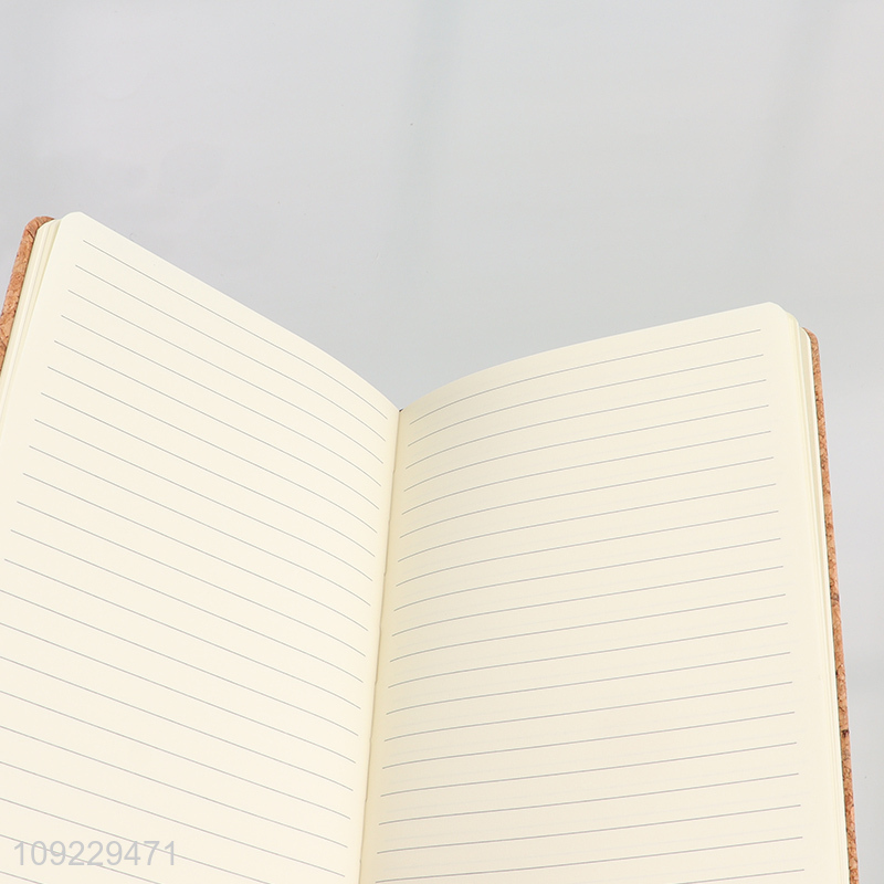 China Imports A5 Notebook Cork Pattern PU Leather Lined Journal Notebook