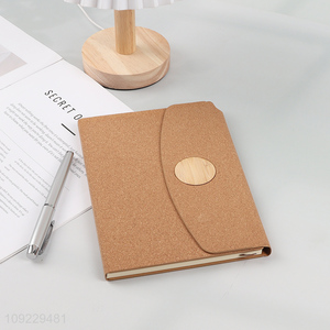 Wholesale A5 Notebook Cork Pattern PU Leather Lined Journal Notebook Diary