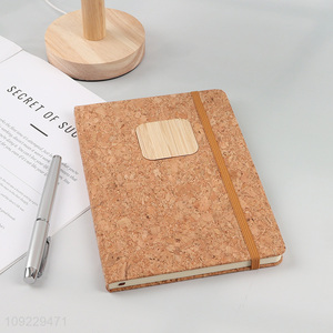 China Imports A5 Notebook Cork Pattern PU Leather Lined Journal Notebook