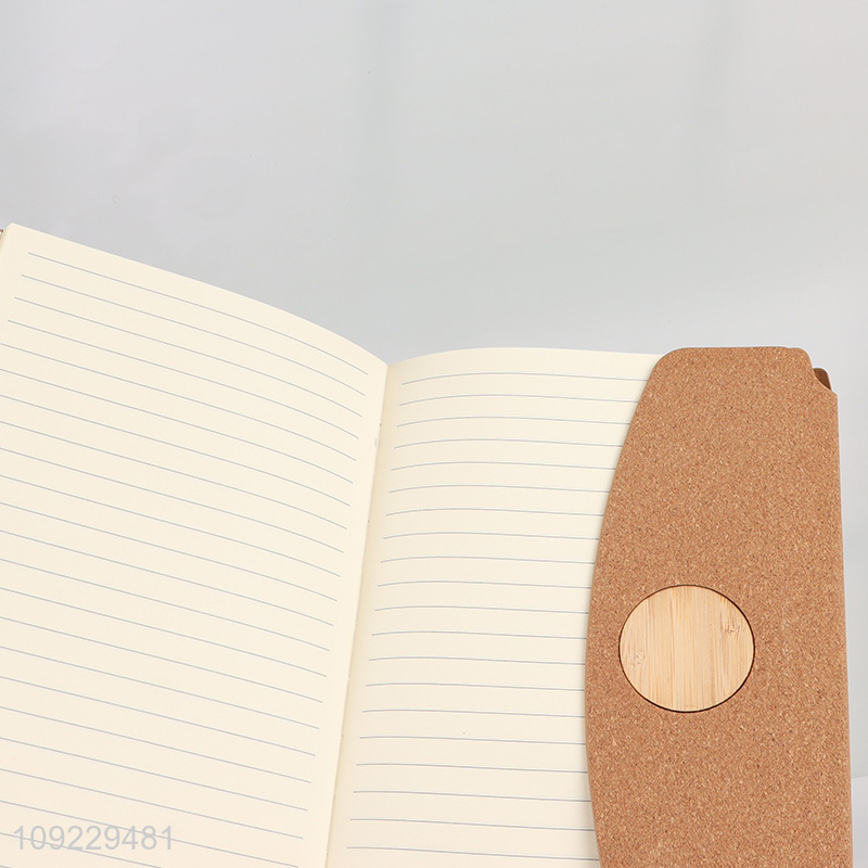 Wholesale A5 Notebook Cork Pattern PU Leather Lined Journal Notebook Diary