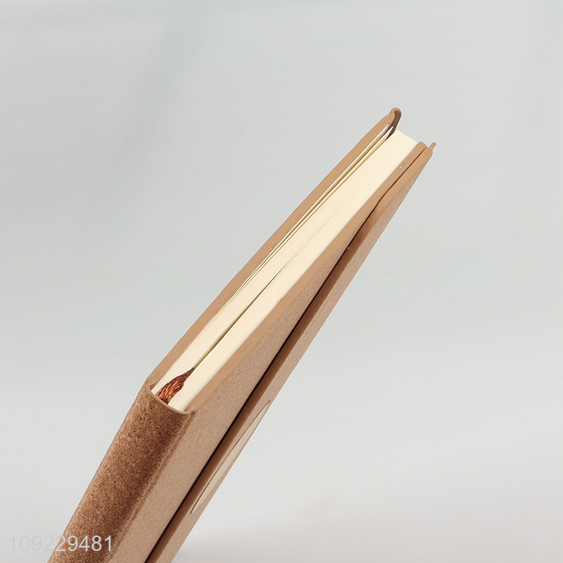 Wholesale A5 Notebook Cork Pattern PU Leather Lined Journal Notebook Diary