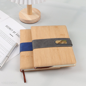 Hot Selling A5 Notebook Bamboo Pattern PU Leather Hardcover Notebook for Office
