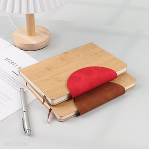 High Quality A5 Notebook Bamboo Pattern PU Leather Notebook for Home Business