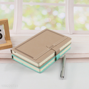 China Imports A5 Notebook Custom Size PU Leather Lined Journal Notebook