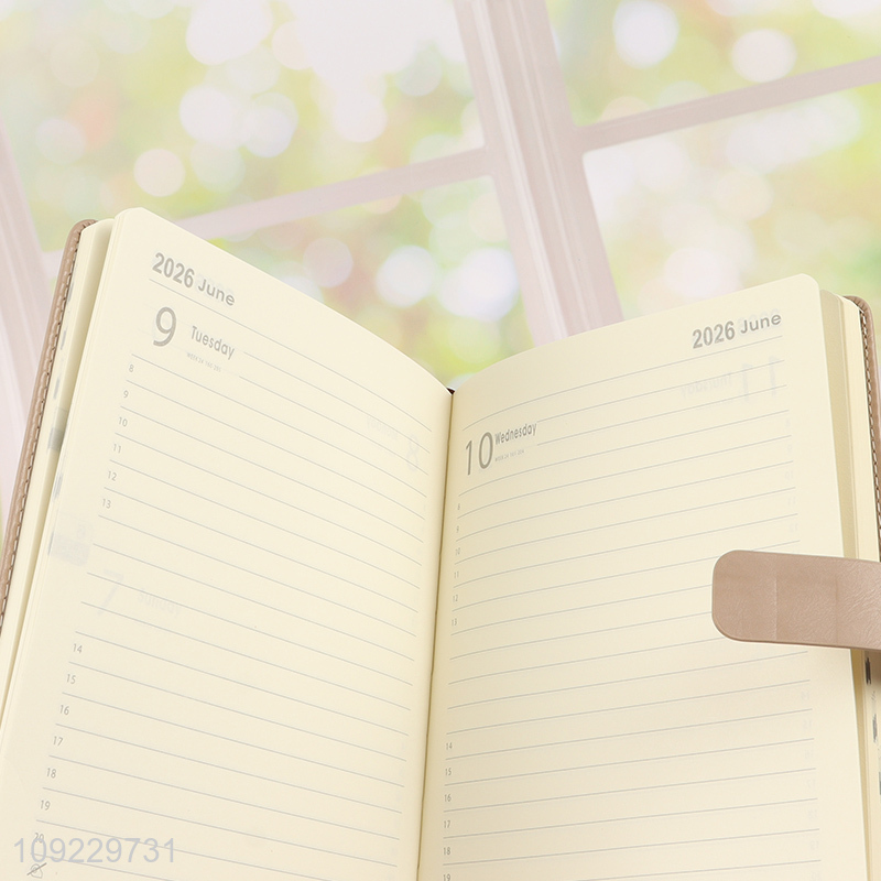 China Imports A5 Notebook Custom Size PU Leather Lined Journal Notebook