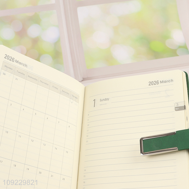 High Quality A5 Notebook PU Leather Cover Lined Notebook Academic Planner