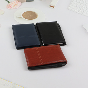 Hot Selling Pocket Notepad Holder Set PU Leather Memo Pad with Calculator