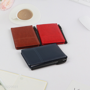 Online Wholesale Small Notepads Holder Set PU Leather Memo Pad with Pen