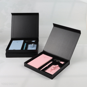 New Product 4PCS Gift Set with Travel Notebook, Luggage Tag, Pen and Keychain