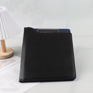 New Product A4 PU Leather Portfolio Folder with Clipboard Business Stationery