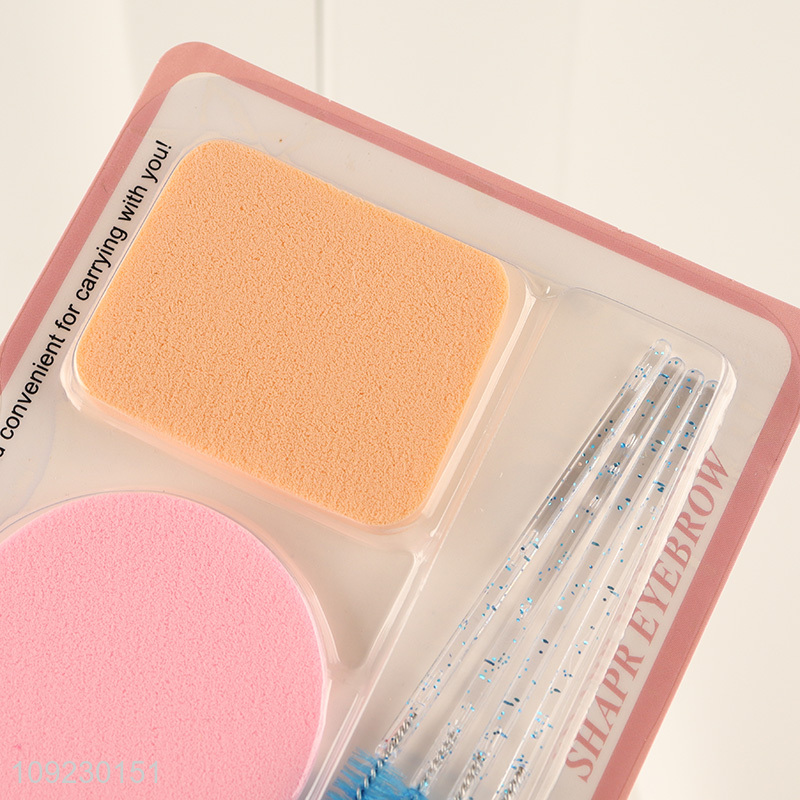 Good selling professional makeup tool eyelash curler makeup cosmetic puff set