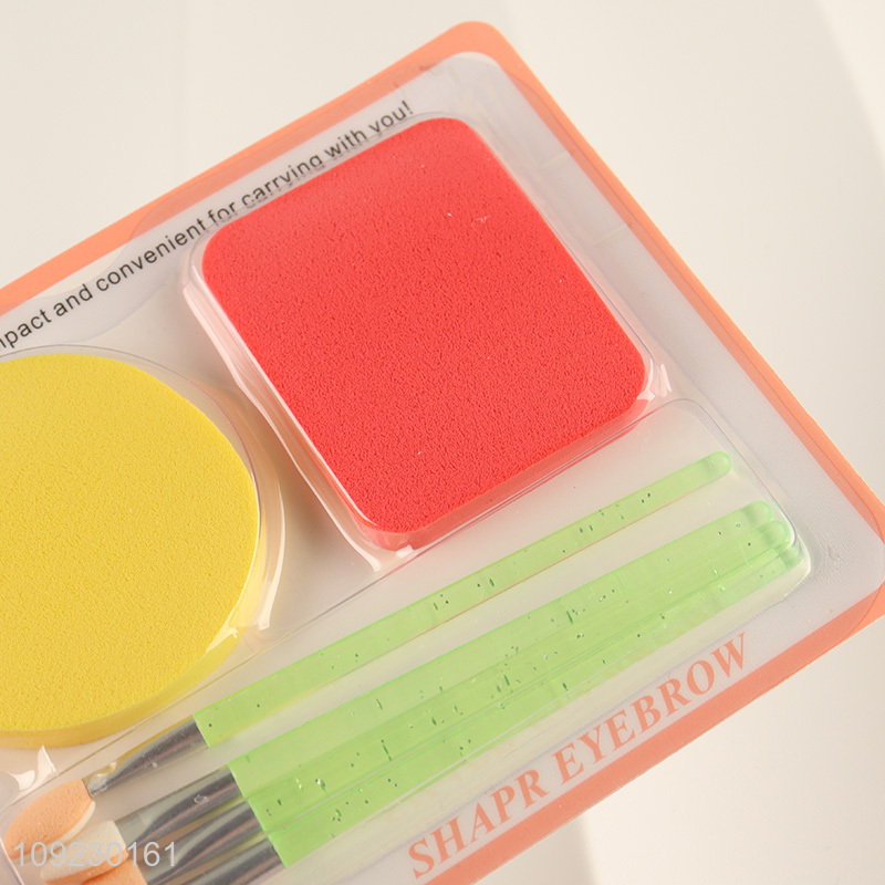 Popular products girls makeup tool eye shadow stick cosmetic puff set