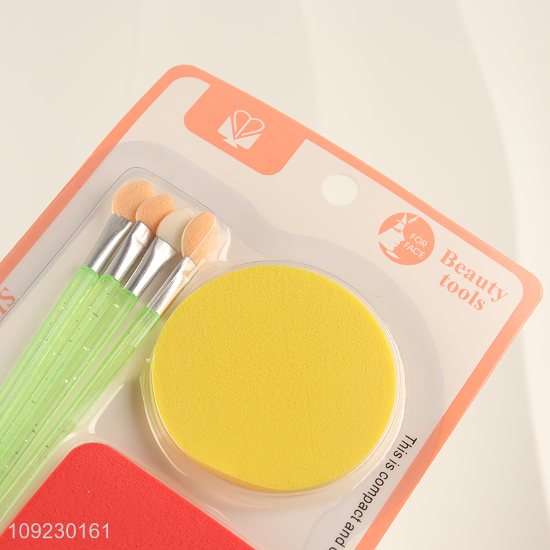 Popular products girls makeup tool eye shadow stick cosmetic puff set