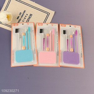 China supplier 5pcs professional makeup tool eye brown stick cosmetic puff set