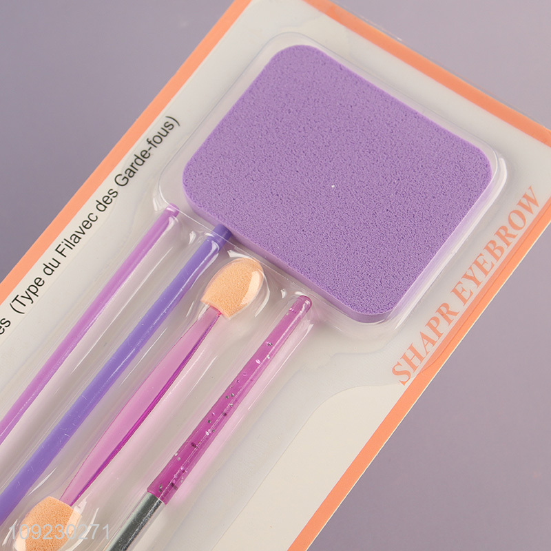 China supplier 5pcs professional makeup tool eye brown stick cosmetic puff set